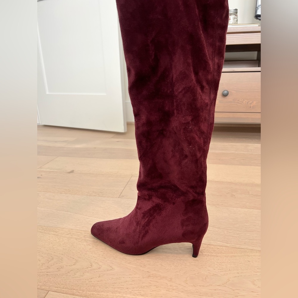 Banana Republic Deep Burgundy Slouchy Heeled Boots - Picture 2 of 5